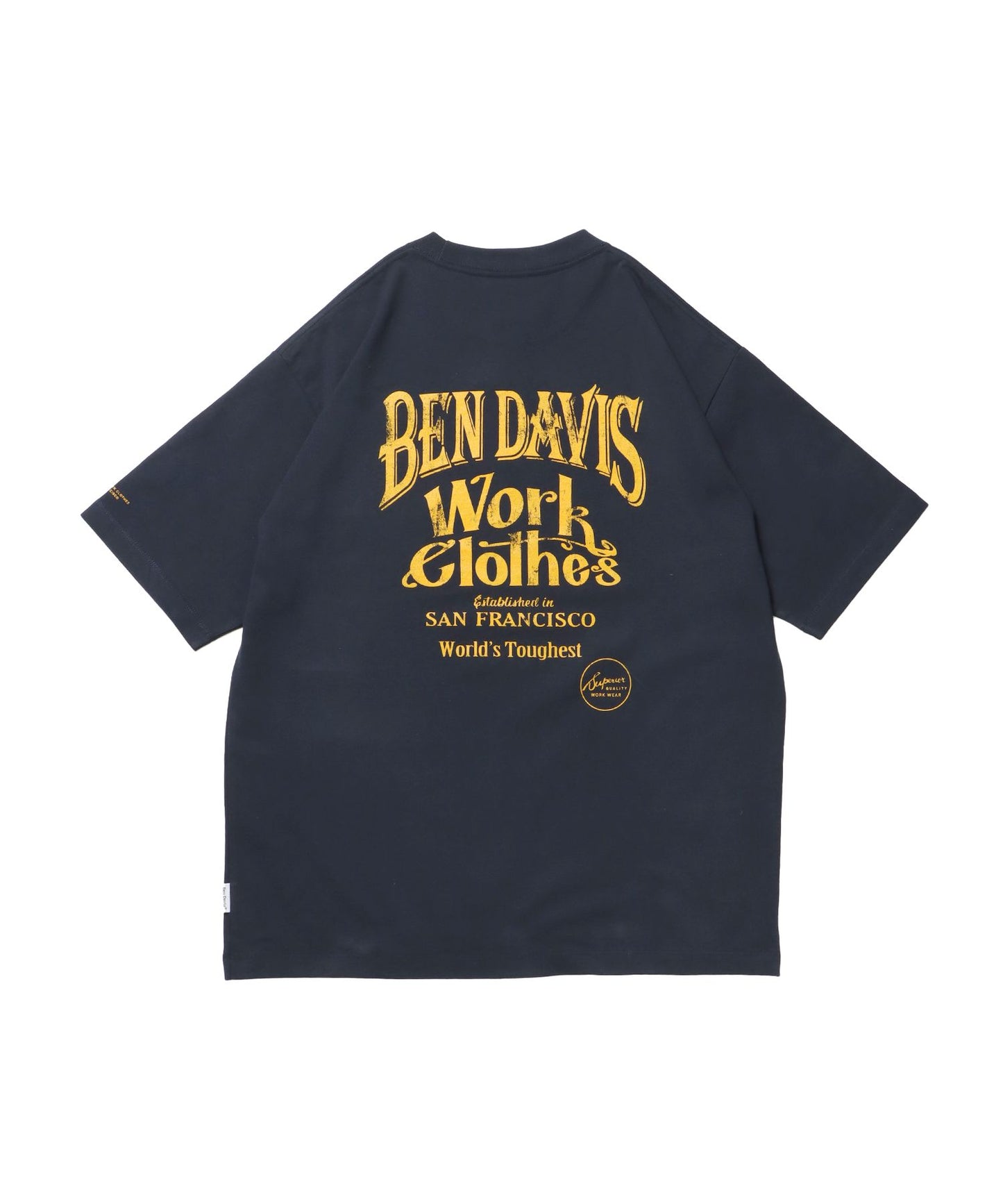 【BEN DAVIS（ベンデイビス）】CLASSIC LOGO TEE NV / オーバーサイズ ヘビーウェイト 半袖 クルーネック プリント ワンポイント ダークグリーン ネイビー