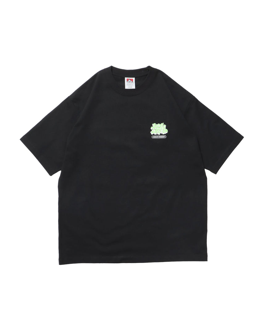 【BEN DAVIS（ベンデイビス）】OVERLAP TEE NV / オーバーサイズ 半袖 ワンポイント プリント クルーネック ブラック