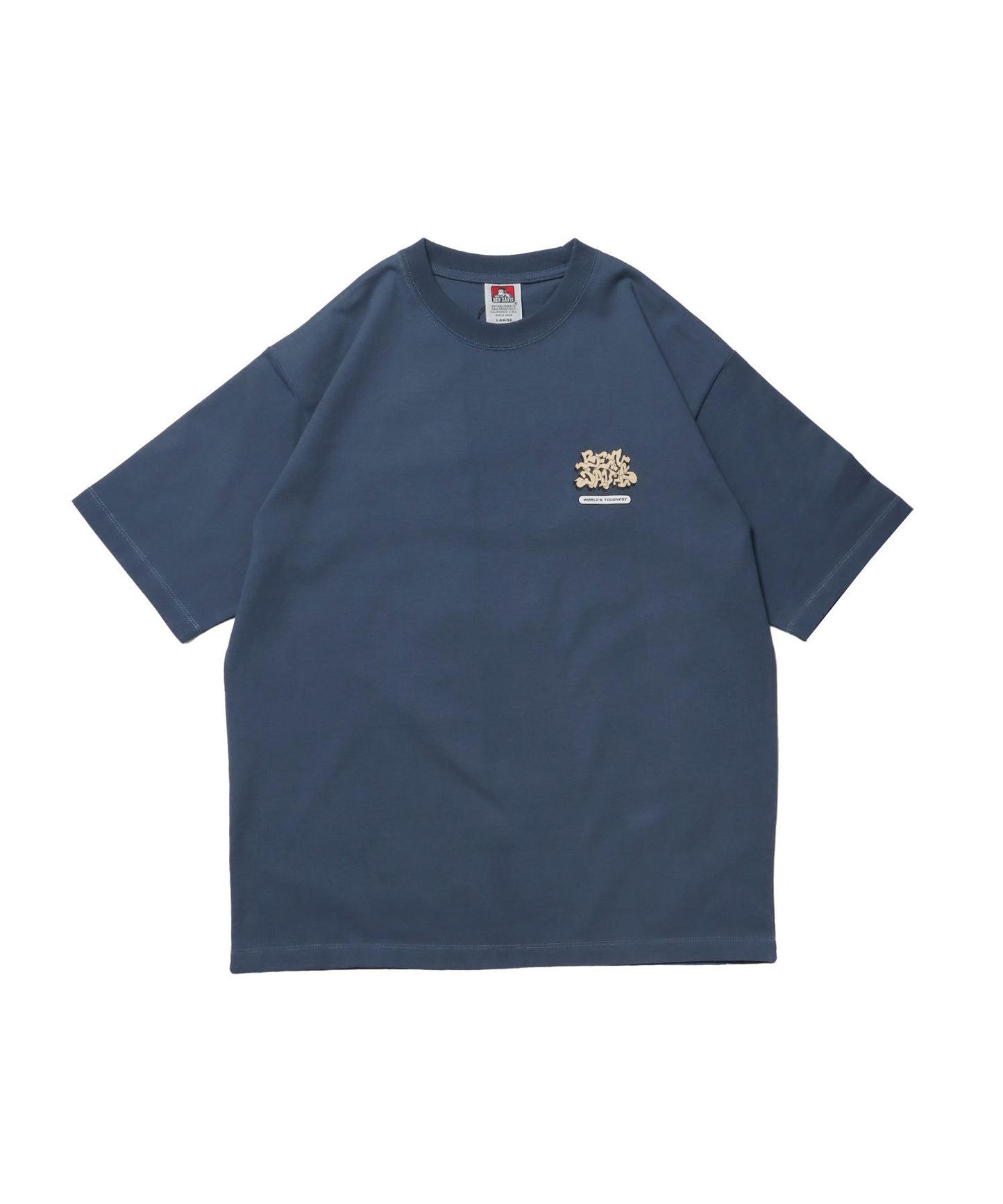 【BEN DAVIS（ベンデイビス）】OVERLAP TEE NV / オーバーサイズ 半袖 ワンポイント プリント クルーネック ブルーグレー