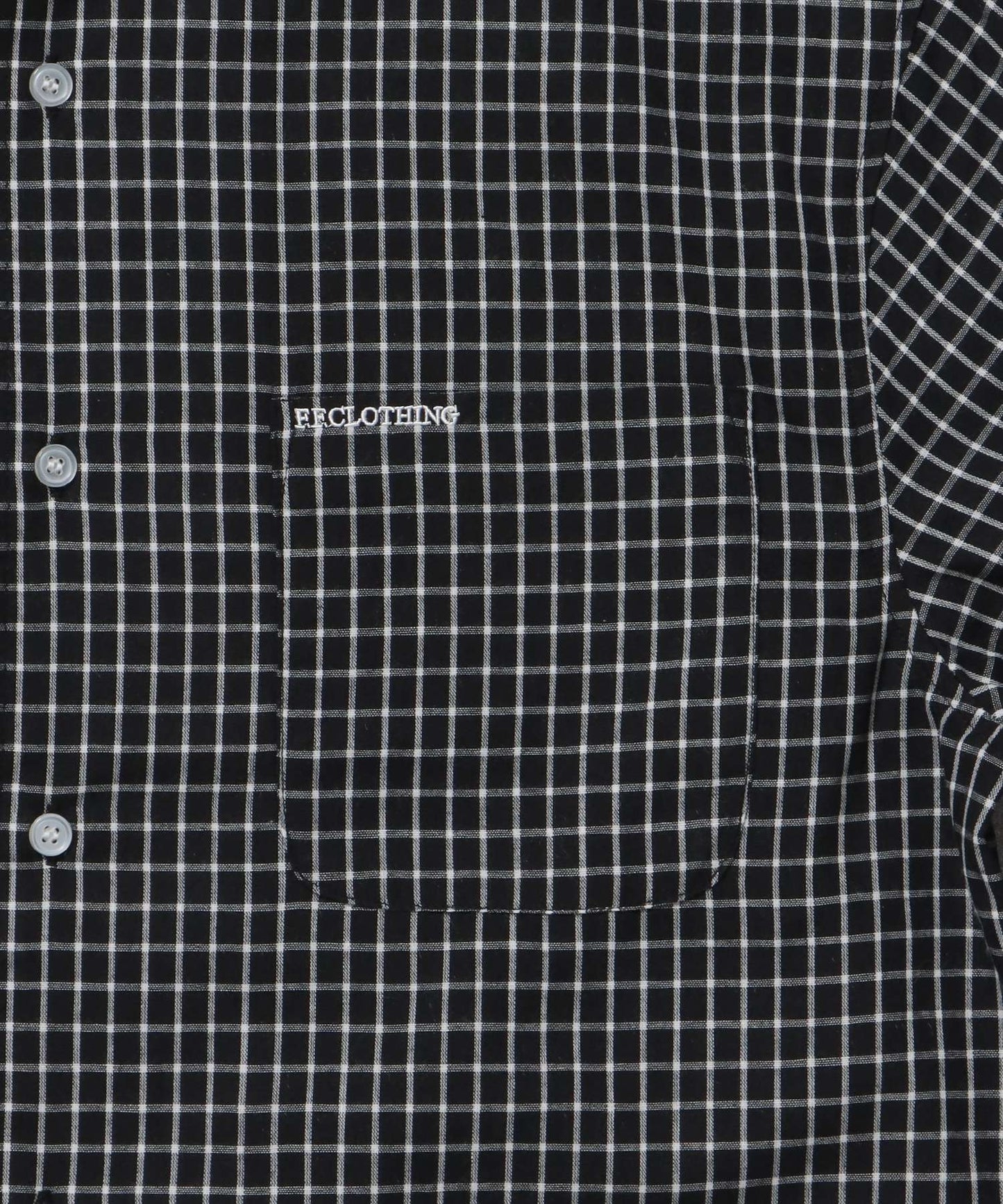 アソートワンポイントボックス長袖シャツ / シャツ レギュラーカラー 長袖 ワンポイント 刺繍 レイヤード ポケット ブラック