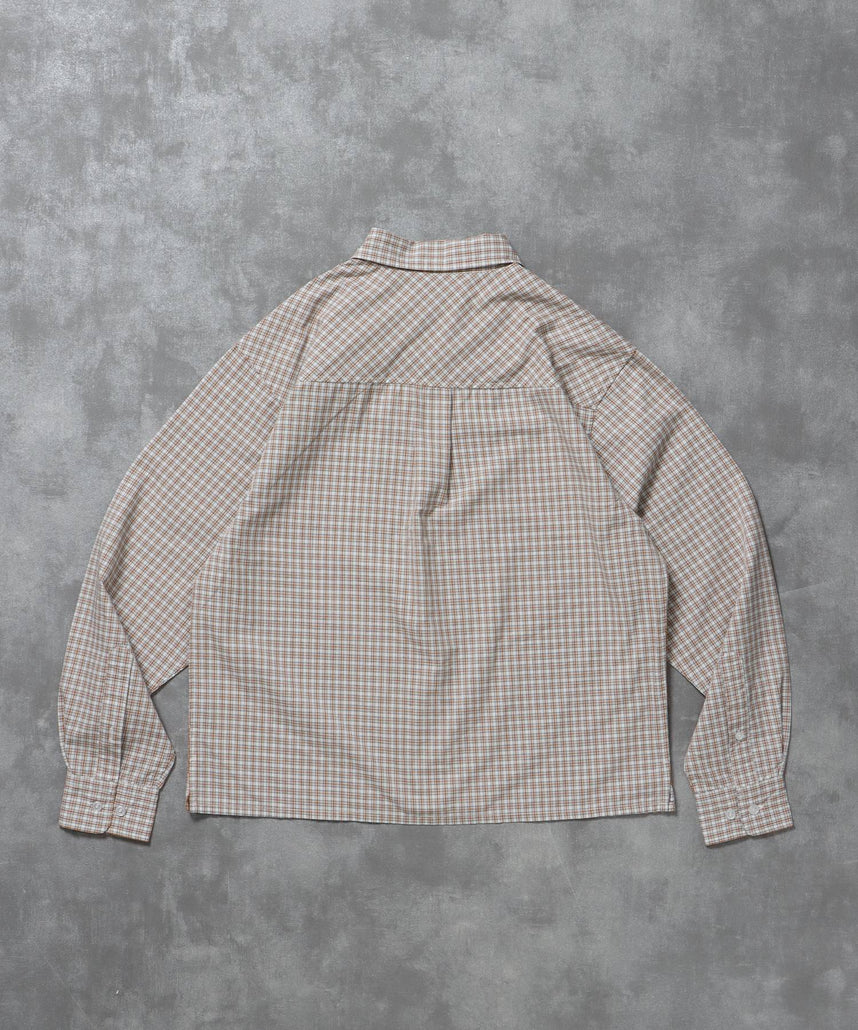 アソートワンポイントボックス長袖シャツ / シャツ レギュラーカラー 長袖 ワンポイント 刺繍 レイヤード ポケット オレンジ系その他