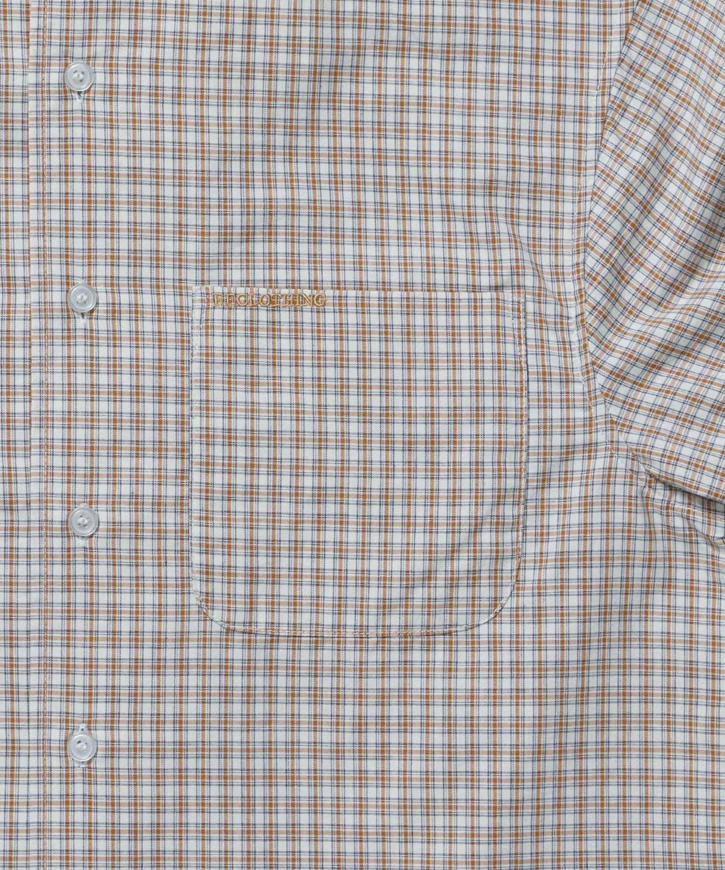 アソートワンポイントボックス長袖シャツ / シャツ レギュラーカラー 長袖 ワンポイント 刺繍 レイヤード ポケット オレンジ系その他