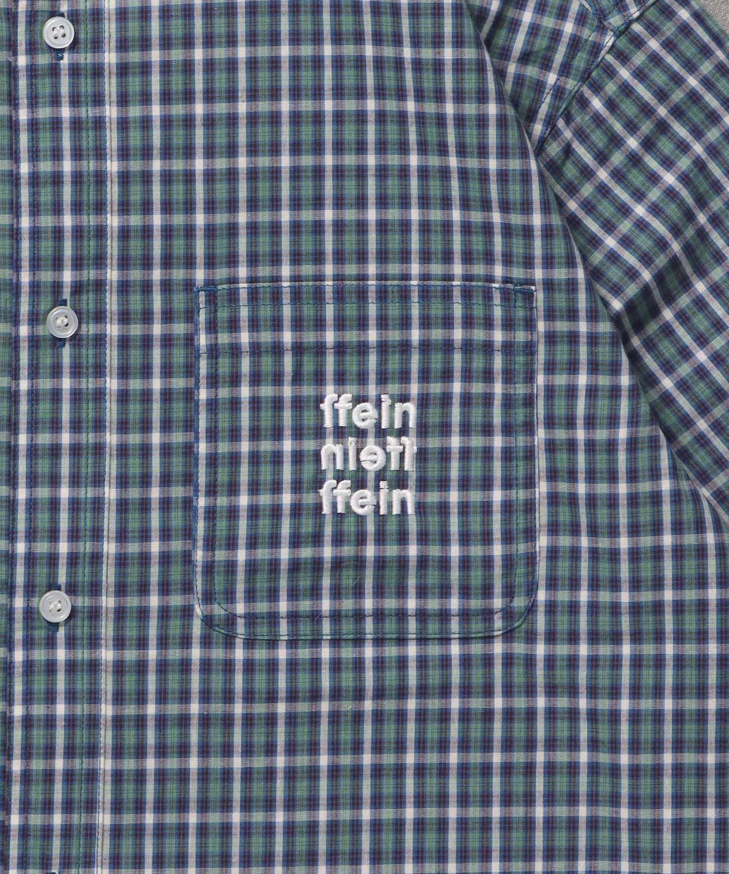 アソートワンポイントボックス長袖シャツ / シャツ レギュラーカラー 長袖 ワンポイント 刺繍 レイヤード ポケット グリーン