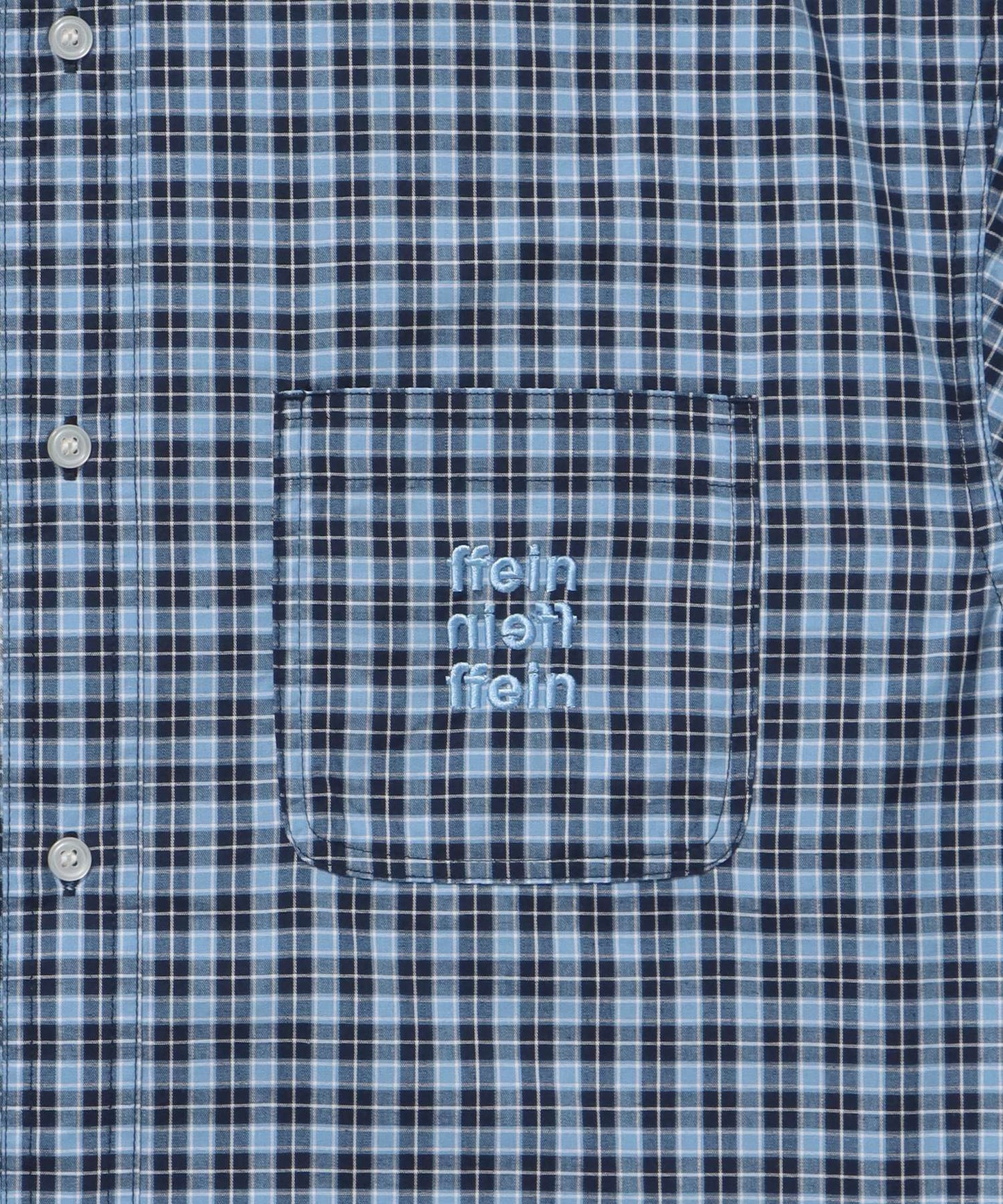 アソートワンポイントボックス長袖シャツ / シャツ レギュラーカラー 長袖 ワンポイント 刺繍 レイヤード ポケット ブルー