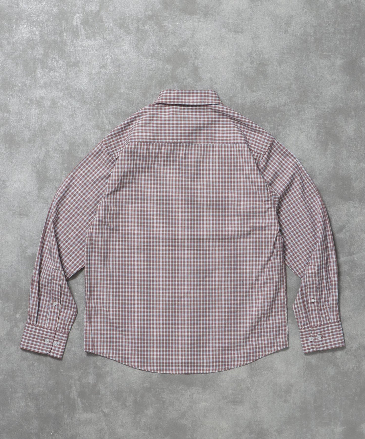 アソートワンポイントボックス長袖シャツ / シャツ レギュラーカラー 長袖 ワンポイント 刺繍 レイヤード ポケット パープル