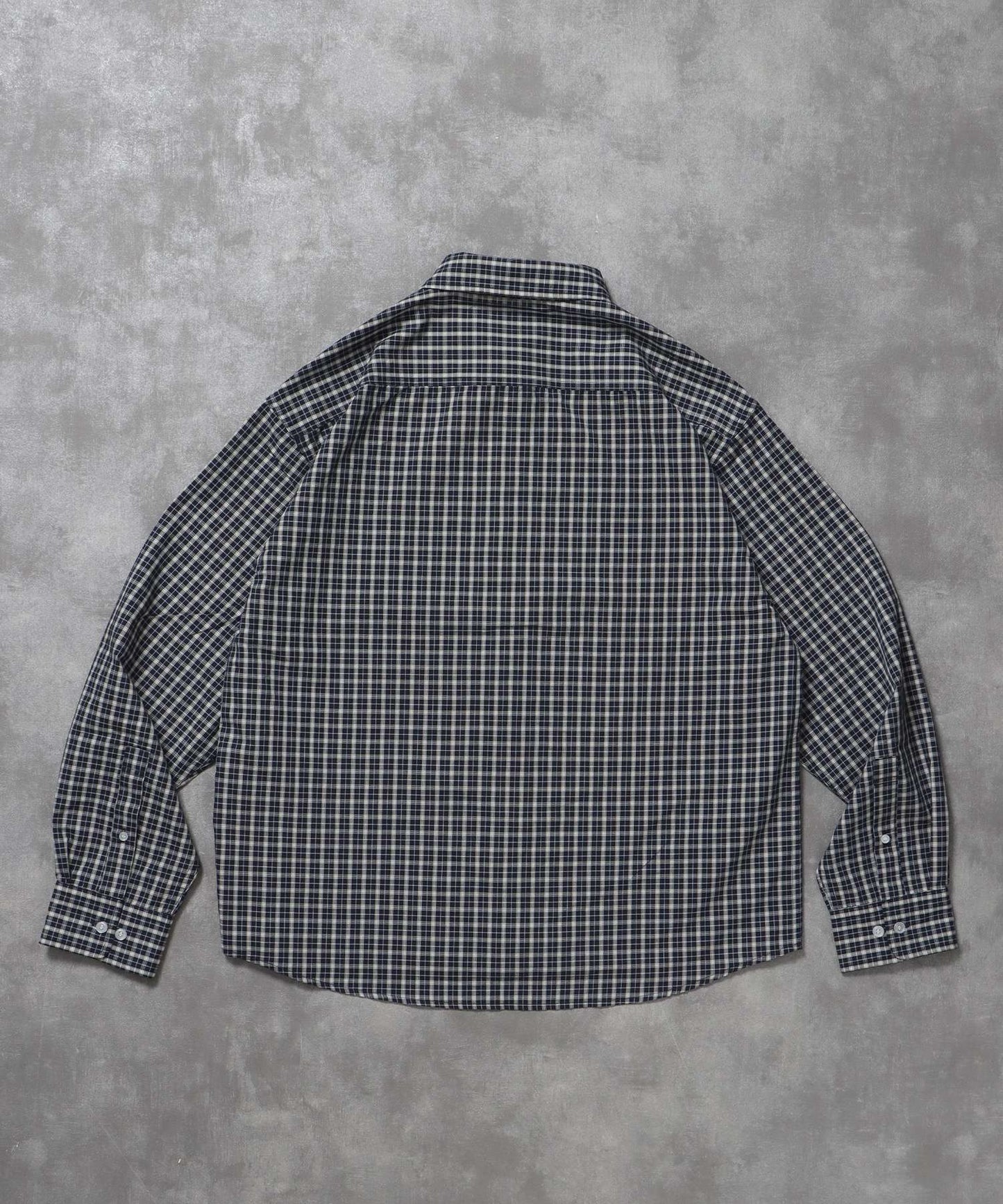 アソートワンポイントボックス長袖シャツ / シャツ レギュラーカラー 長袖 ワンポイント 刺繍 レイヤード ポケット ダークネイビー