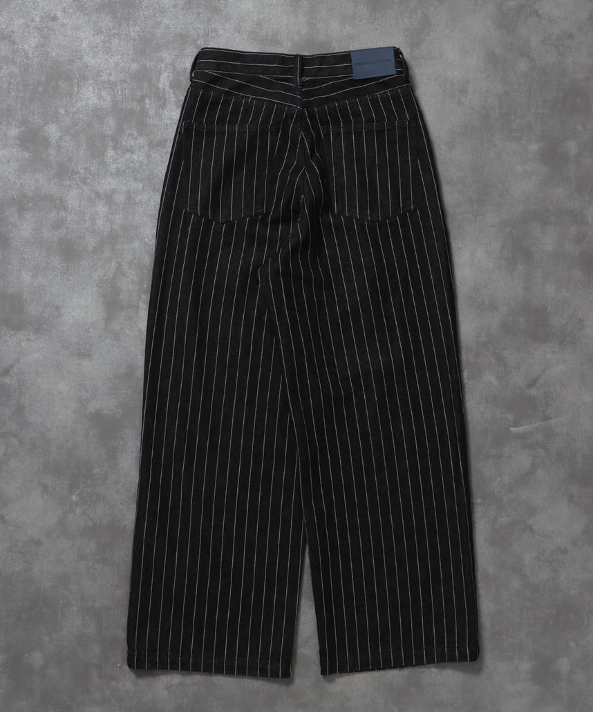 ワイドストレートタックデニムパンツ / デニム パンツ ボトムス ワイドシルエット デニム 【セットアップ対応】 柄80