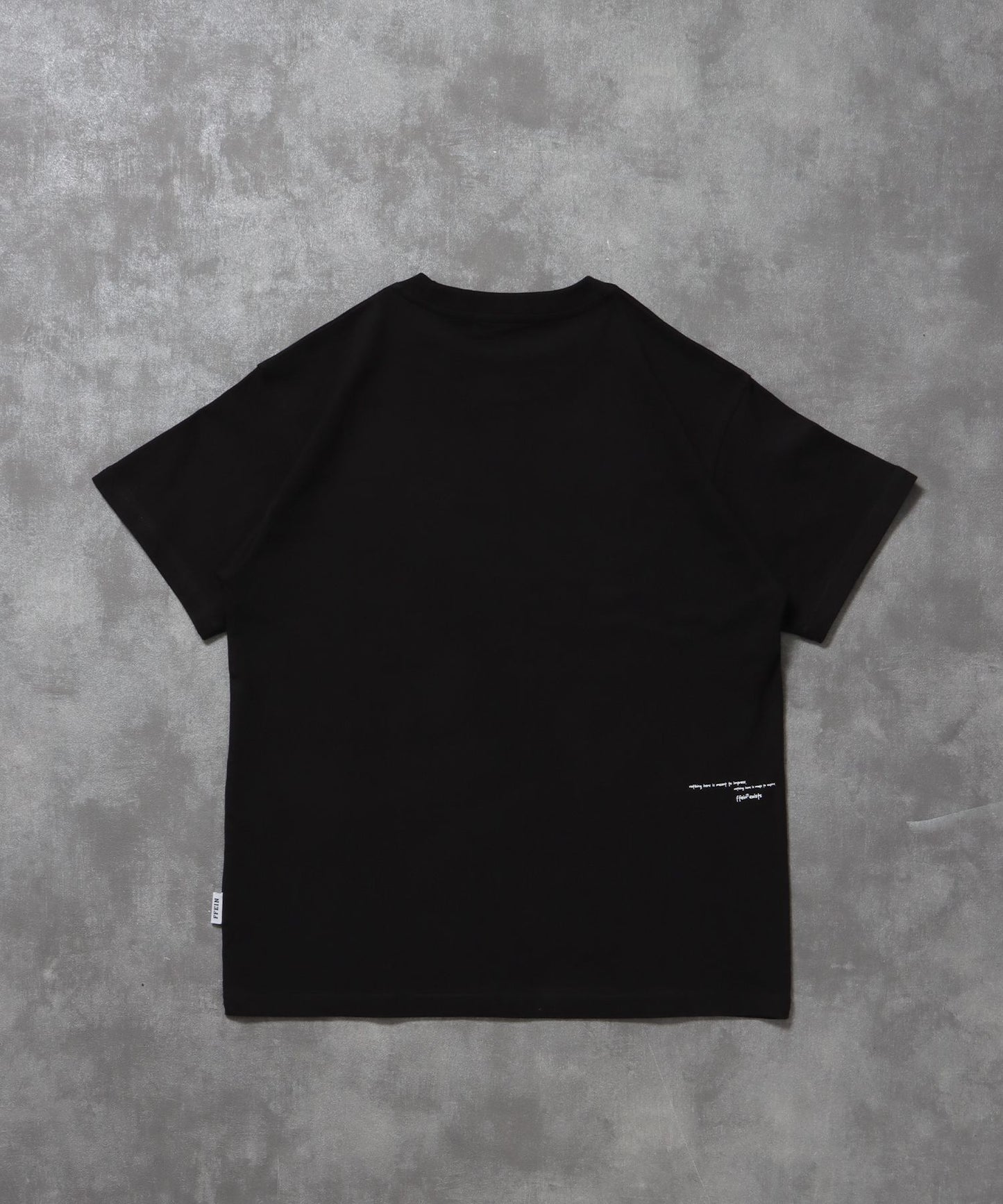 手書きメッセージショート丈Tシャツ / Tシャツ クルーネック 半袖 プリント 【短丈】 ブラック