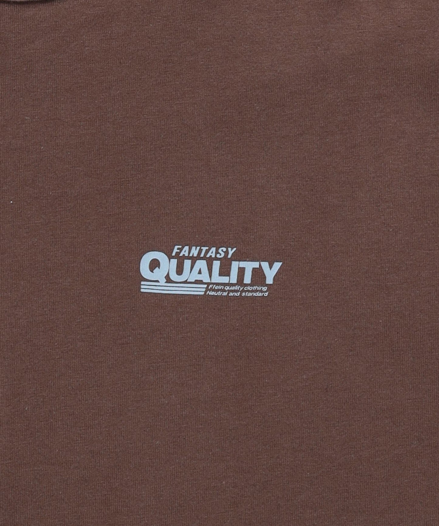 企業ロゴプリントオーバーサイズTシャツ / Tシャツ クルーネック 半袖 プリント 【短丈】 モカ