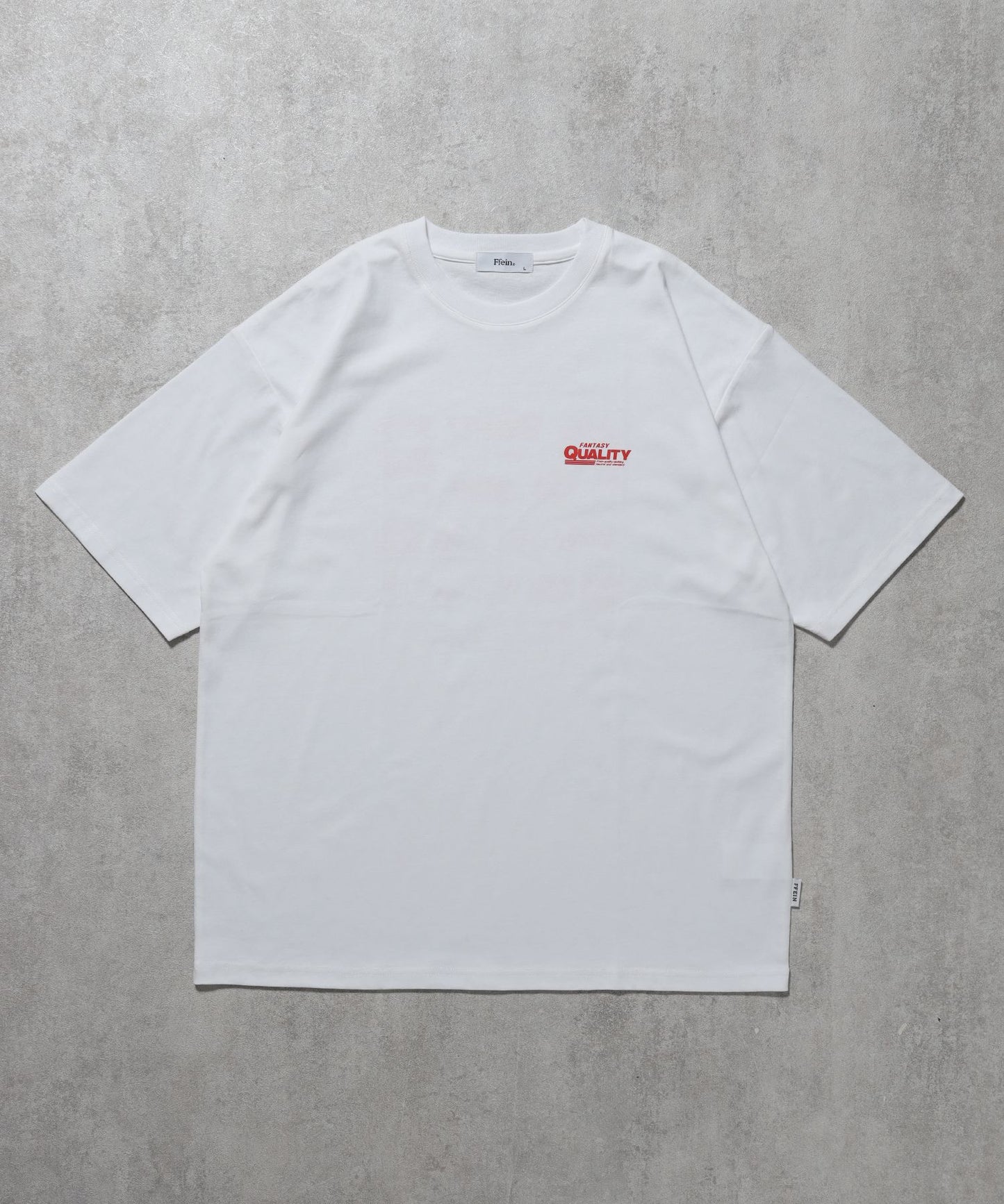 【FFEIN(フェイン)】企業ロゴプリントオーバーサイズTシャツ / Tシャツ クルーネック 半袖 プリント 【短丈】 柄80
