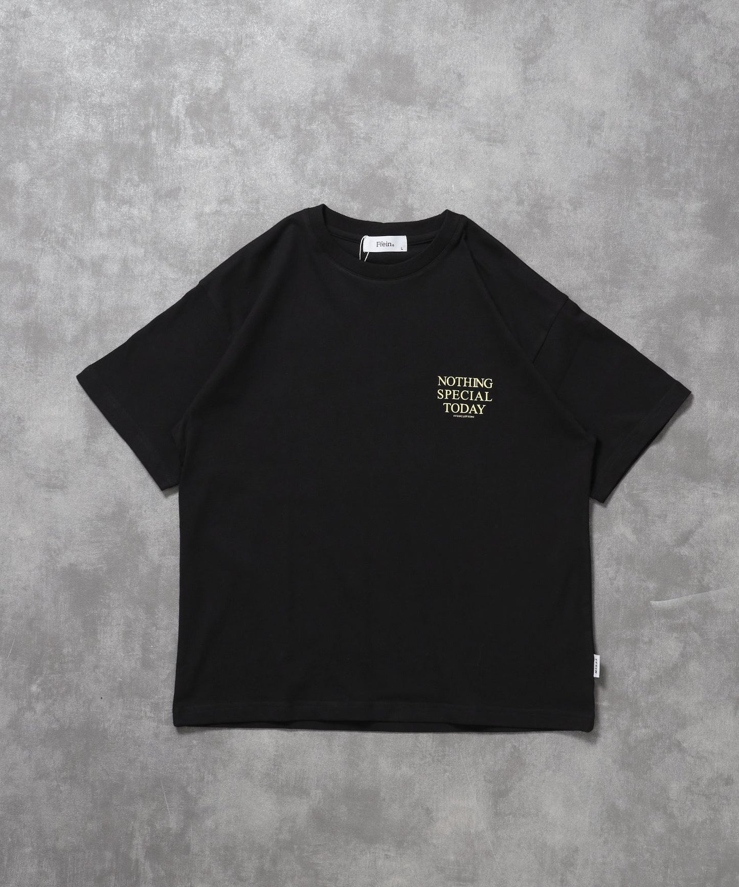 【FFEIN(フェイン)】アメリカンプリントロゴショート丈Tシャツ/ Tシャツ クルーネック 半袖 プリント 【短丈】 ブラック