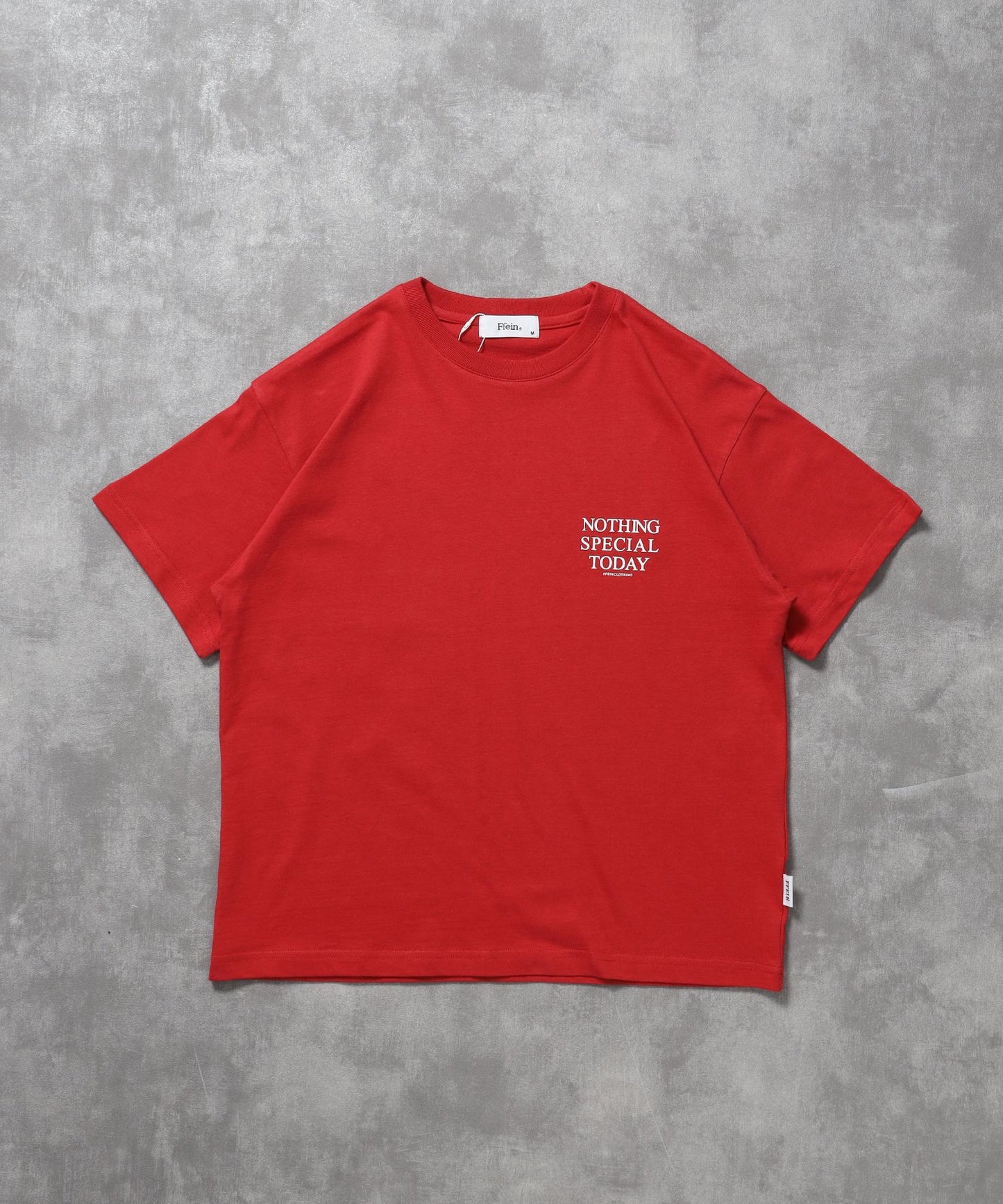 【FFEIN(フェイン)】アメリカンプリントロゴショート丈Tシャツ/ Tシャツ クルーネック 半袖 プリント 【短丈】 レッド