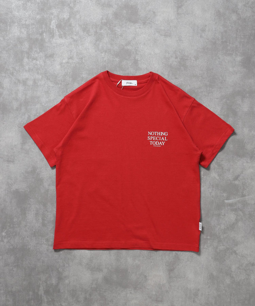 【FFEIN(フェイン)】アメリカンプリントロゴショート丈Tシャツ/ Tシャツ クルーネック 半袖 プリント 【短丈】 レッド