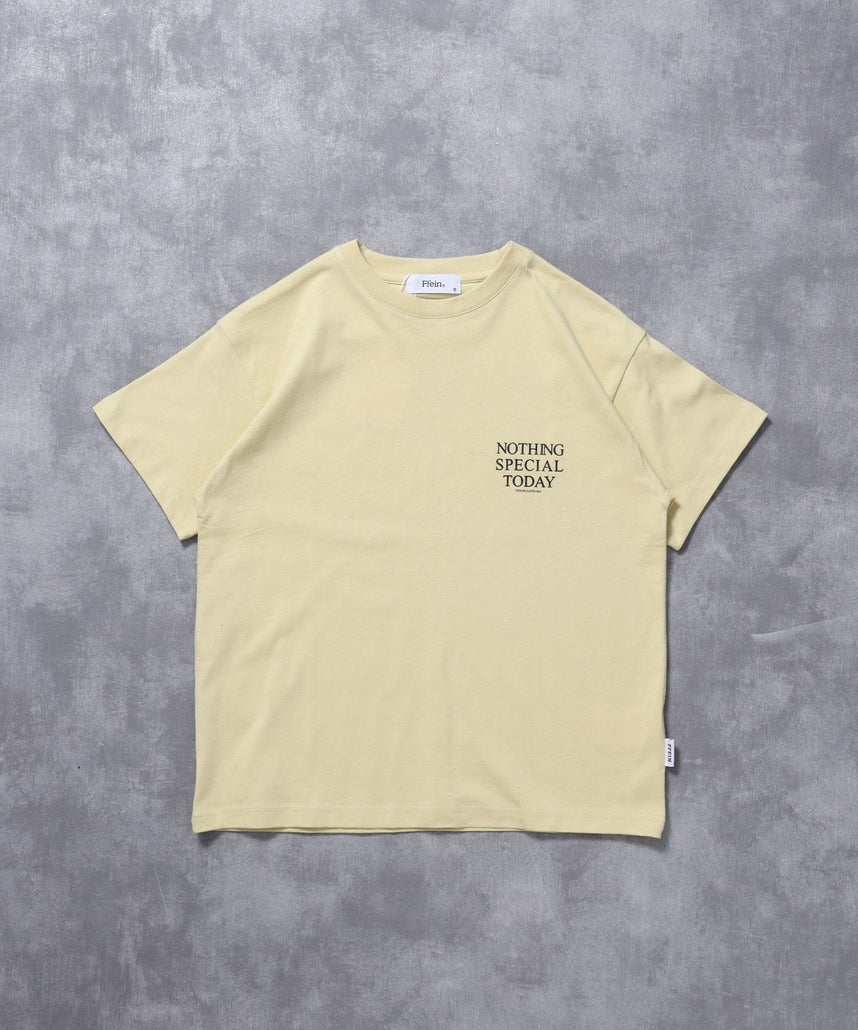 【FFEIN(フェイン)】アメリカンプリントロゴショート丈Tシャツ/ Tシャツ クルーネック 半袖 プリント 【短丈】 レモンイエロー