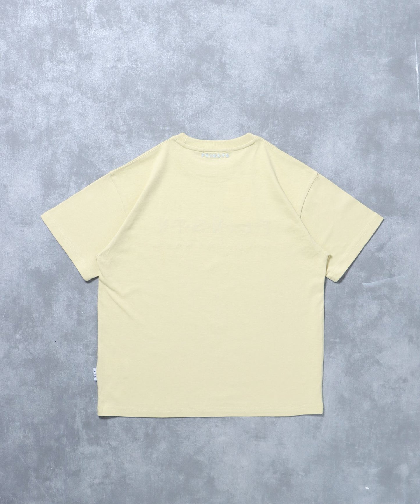 手書き刺繍ロゴショート丈Tシャツ/ Tシャツ クルーネック 半袖 刺繍 【短丈】 レモンイエロー