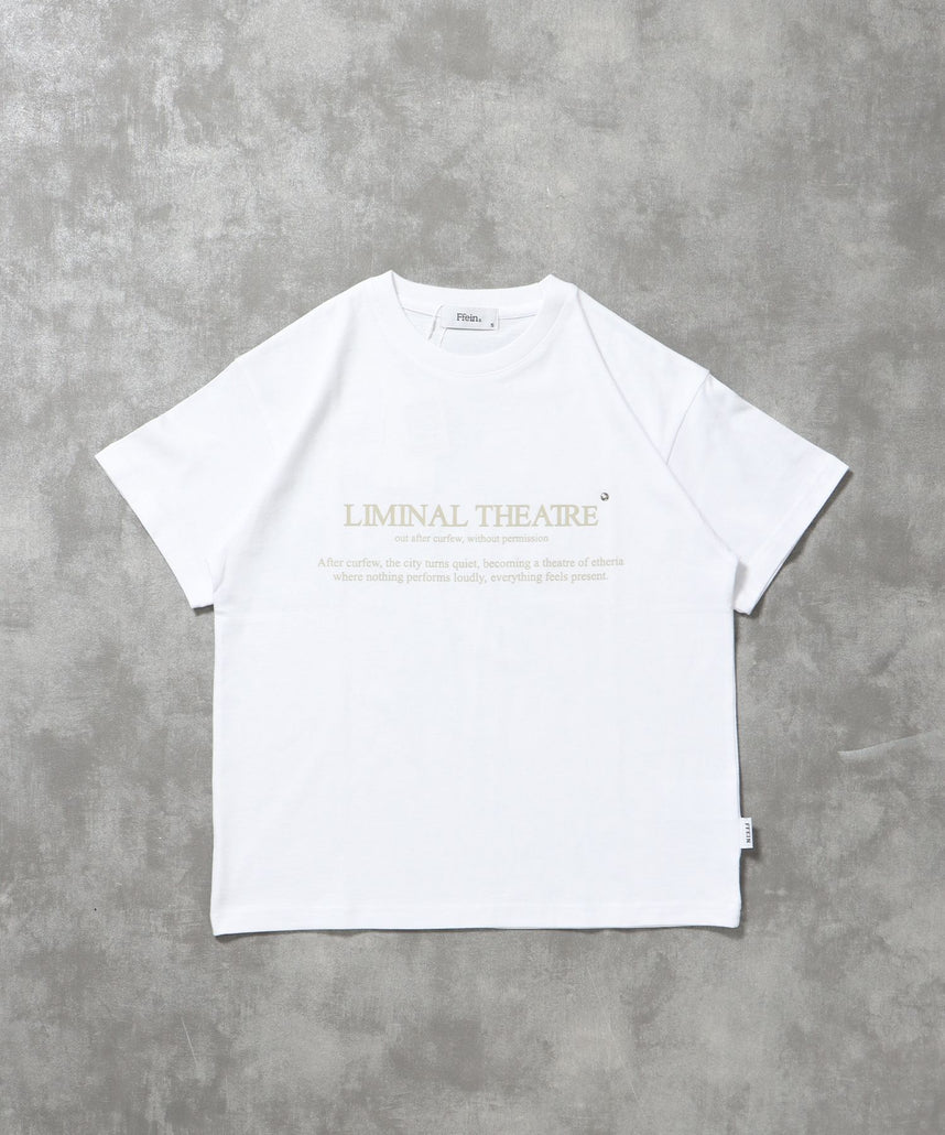 【FFEIN(フェイン)】シンプルプリントロゴショート丈Tシャツ/ Tシャツ クルーネック 半袖 プリント スタッズ ワンポイント【短丈】 ホワイト