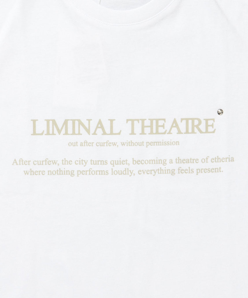 シンプルプリントロゴショート丈Tシャツ/ Tシャツ クルーネック 半袖 プリント スタッズ ワンポイント【短丈】 ホワイト