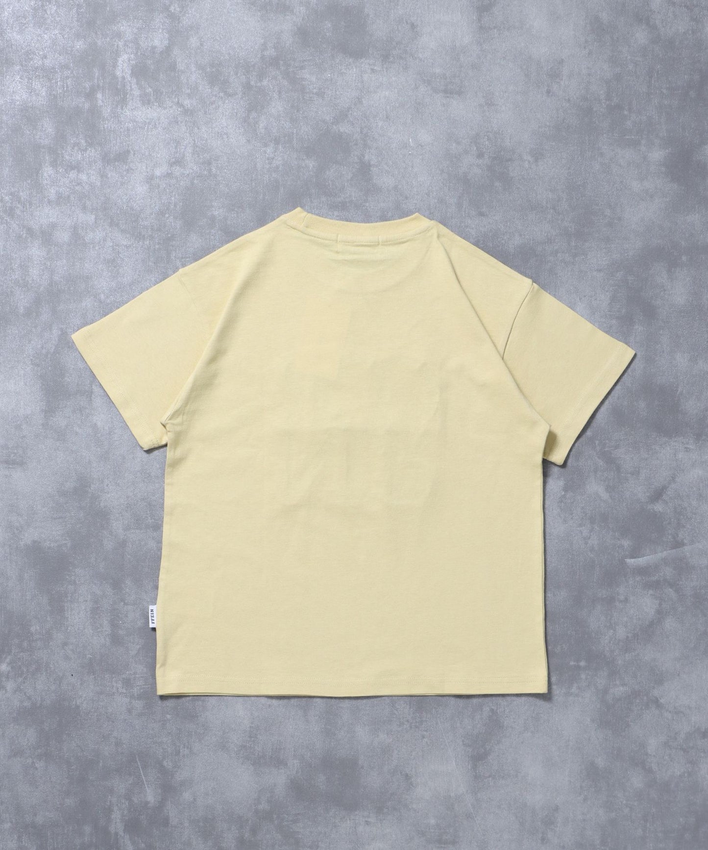 プリントデカロゴショート丈Tシャツ / Tシャツ クルーネック 半袖 プリント シンプル【短丈】 レモンイエロー