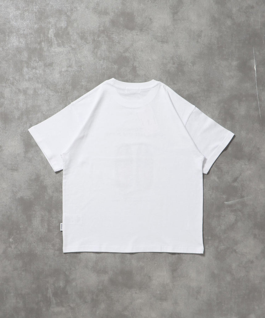 シューズグラフィックショート丈Tシャツ / Tシャツ クルーネック 半袖 プリント 革靴【短丈】 ホワイト