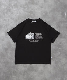 メッセージロゴショート丈Tシャツ / Tシャツ クルーネック 半袖 【短丈】 ブラック