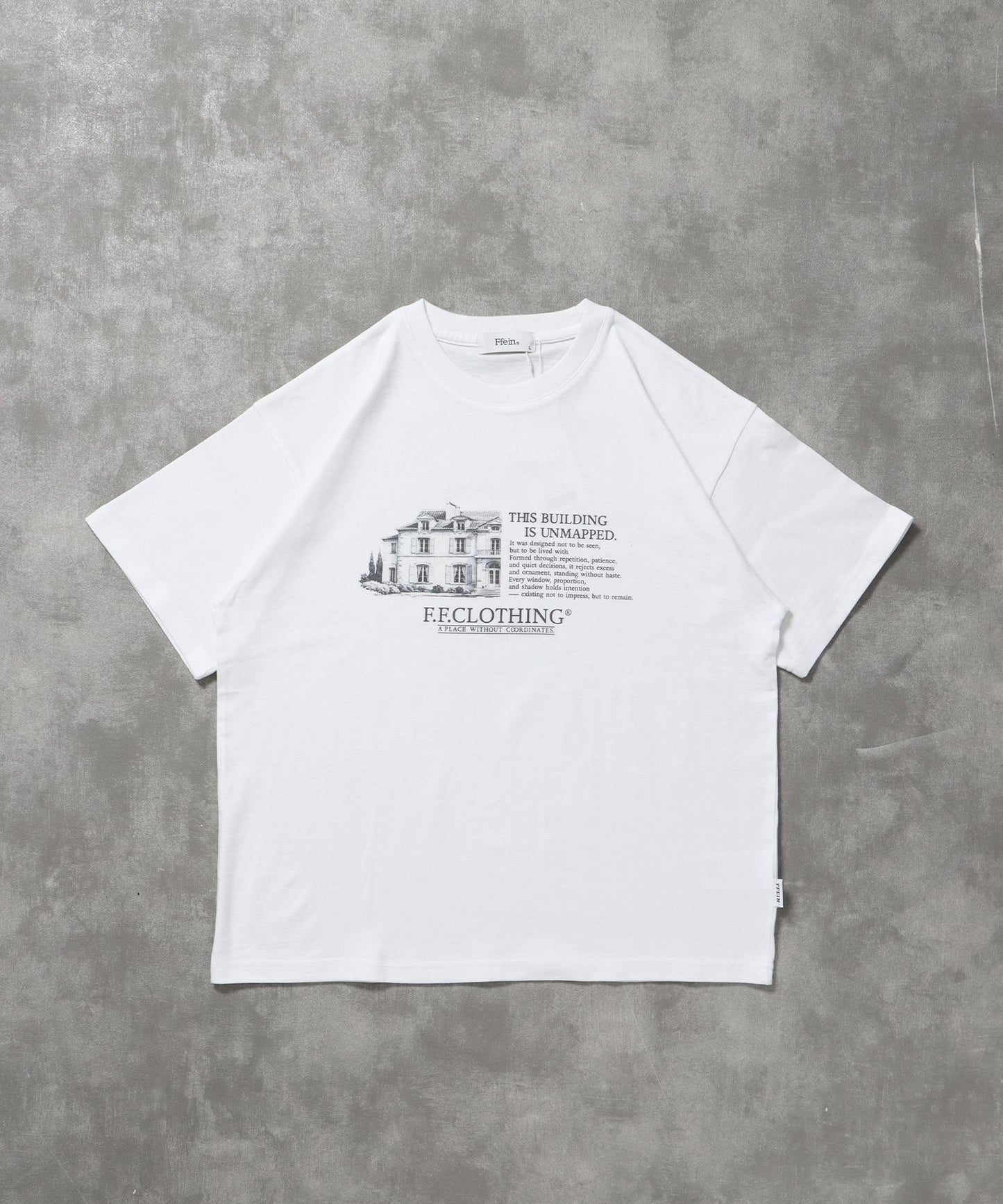 【FFEIN(フェイン)】メッセージロゴショート丈Tシャツ / Tシャツ クルーネック 半袖 刺繍 花柄 【短丈】 ホワイト
