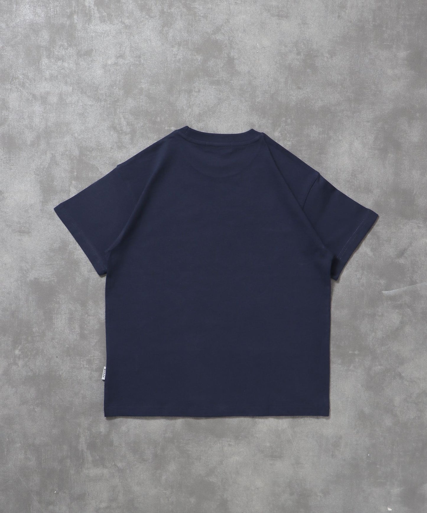 メッセージロゴショート丈Tシャツ / Tシャツ クルーネック 半袖 【短丈】 ネイビー