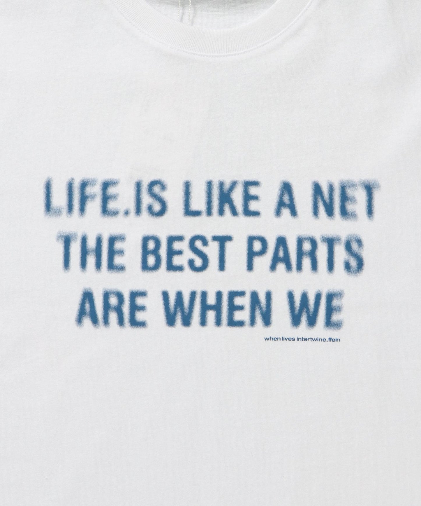 ぼかしメッセージロゴショート丈Tシャツ / Tシャツ クルーネック 半袖 プリント ぼかし 【短丈】 ホワイト