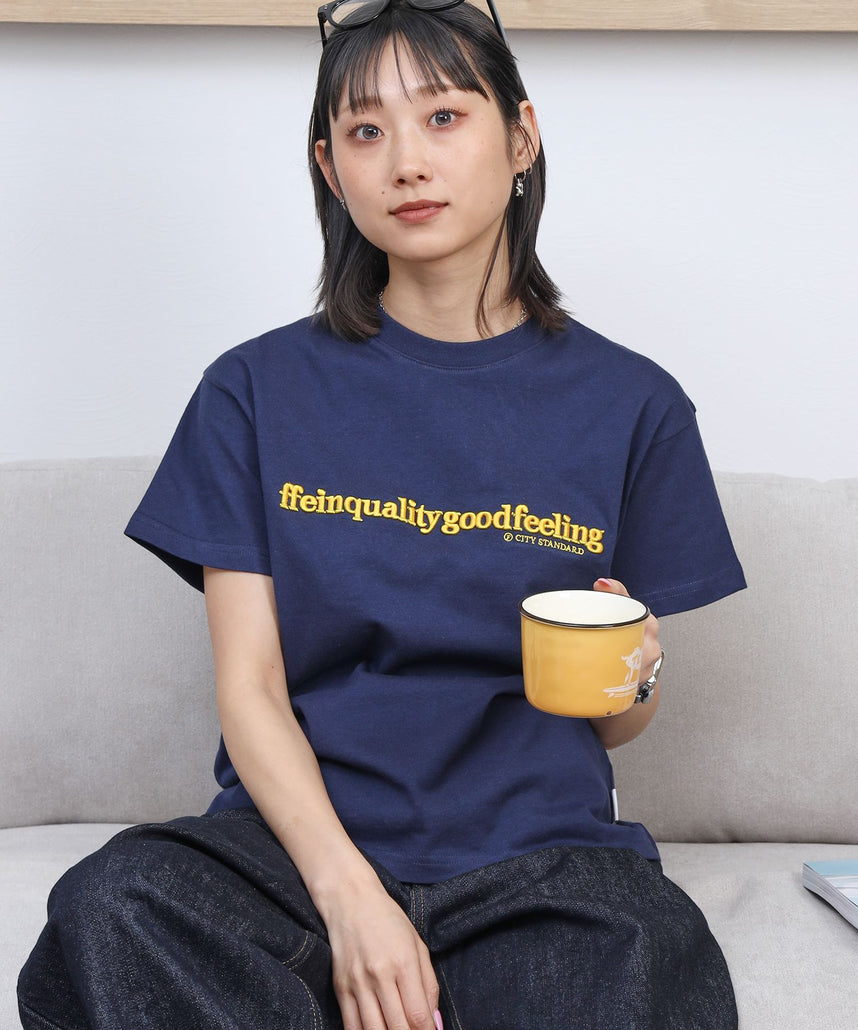 FFEIN(フェイン)】センターロゴ3D刺繍ショート丈Tシャツ / Tシャツ
