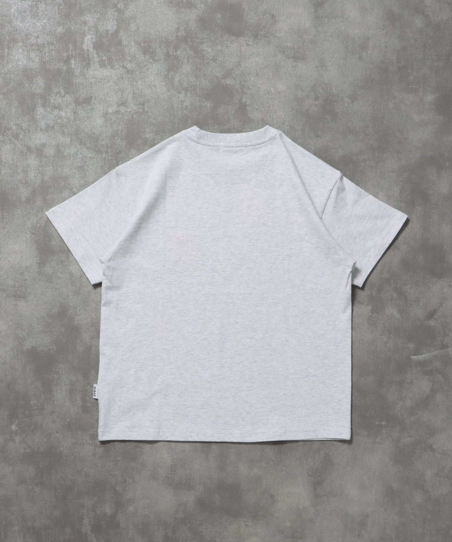 ワンポイント3段ロゴ刺繍ショート丈Tシャツ / Tシャツ クルーネック 半袖 刺繍 ワンポイント シンプル 【短丈】 アッシュグレー