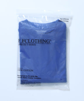 ヴィンテージパックTシャツ/ パックT 2枚 綿100％ Tシャツ クルーネック 半袖 無地 シンプル ロイヤルブルー