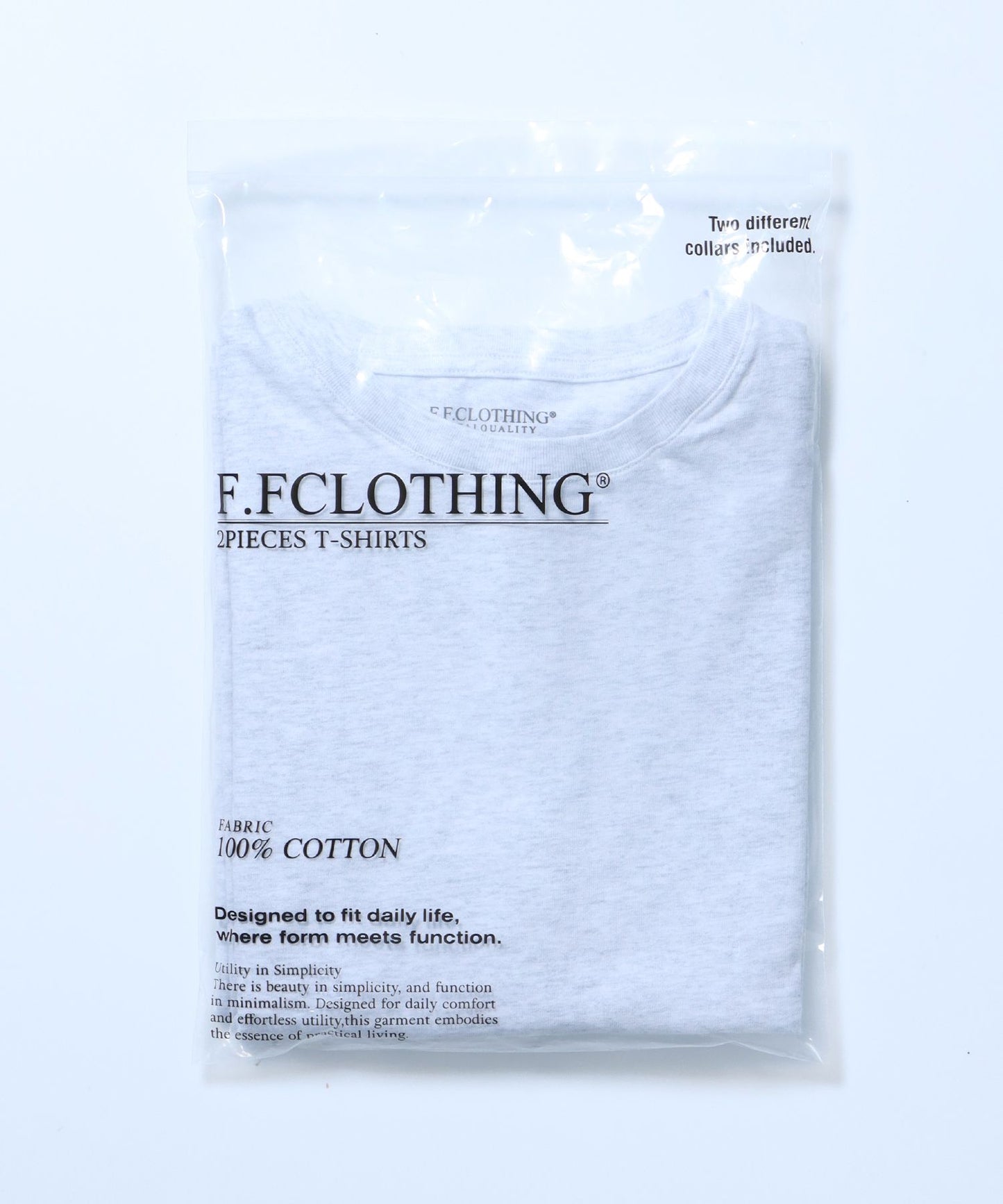 【FFEIN(フェイン)】ヴィンテージパックTシャツ/ パックT 2枚 綿100％ Tシャツ クルーネック 半袖 無地 シンプル アッシュグレー