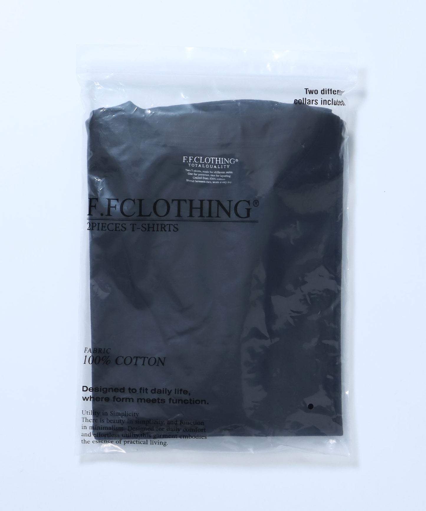【FFEIN(フェイン)】ヴィンテージパックTシャツ/ パックT 2枚 綿100％ Tシャツ クルーネック 半袖 無地 シンプル ブラック