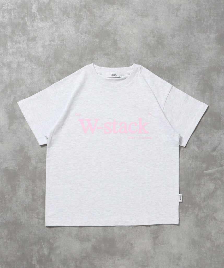 【FFEIN(フェイン)】ユニバーサルロゴショート丈Tシャツ/ Tシャツ クルーネック 半袖 プリント 刺繍 チェック 【短丈】 アッシュグレー