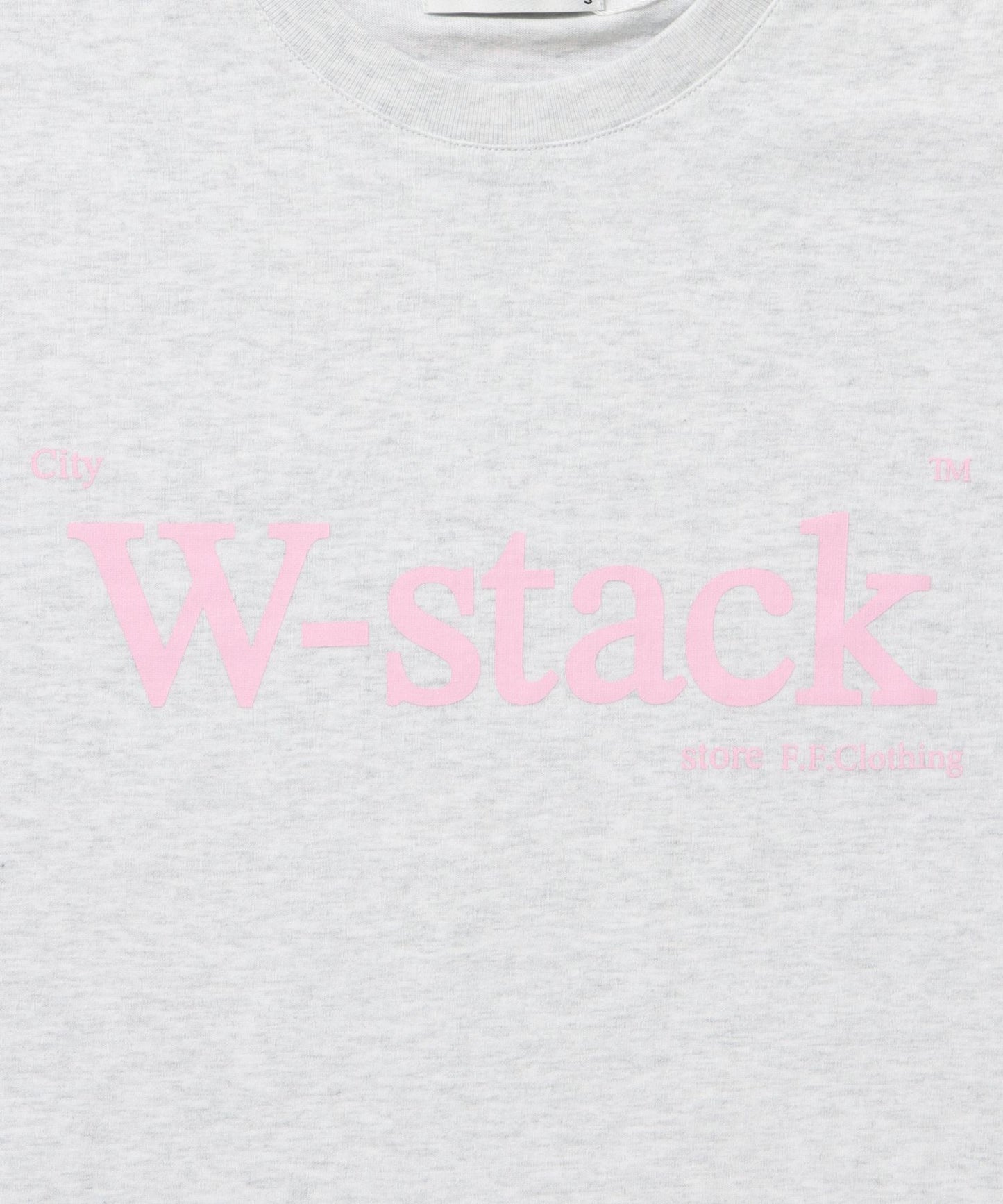 ユニバーサルロゴショート丈Tシャツ/ Tシャツ クルーネック 半袖 プリント 刺繍 チェック 【短丈】 アッシュグレー