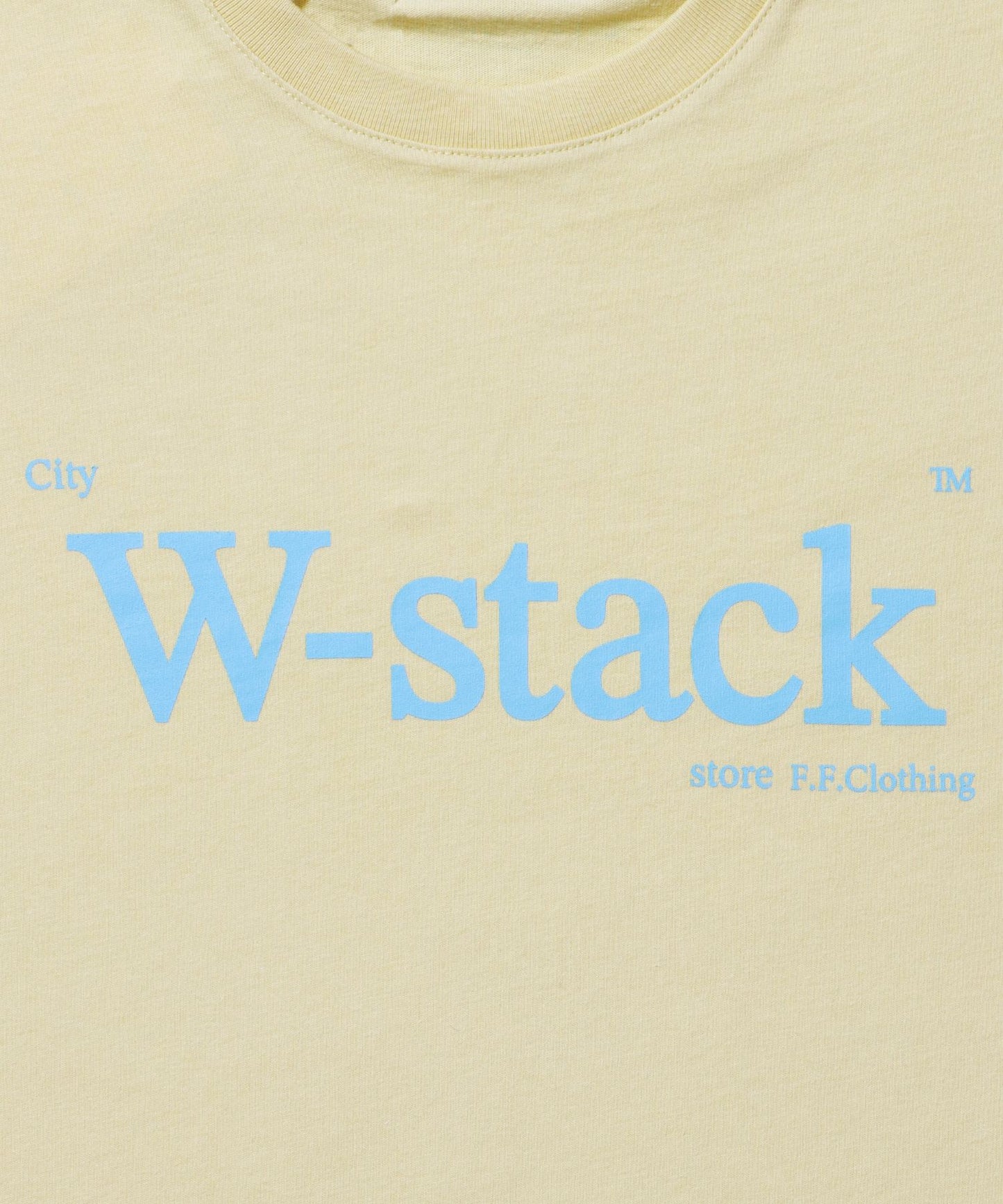 ユニバーサルロゴショート丈Tシャツ/ Tシャツ クルーネック 半袖 プリント 刺繍 チェック 【短丈】 レモンイエロー