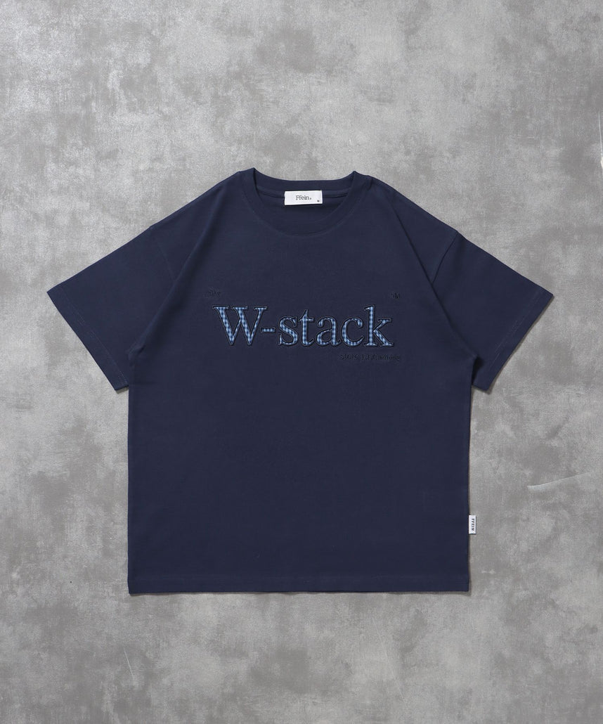 【FFEIN(フェイン)】ユニバーサルロゴショート丈Tシャツ/ Tシャツ クルーネック 半袖 プリント 刺繍 チェック 【短丈】 柄81