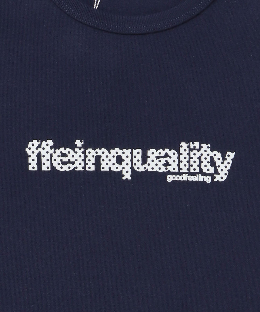 テレコリブレディースTシャツ / 半袖 レディース クルーネック プリント ピチT ちびT 短丈 ネイビー
