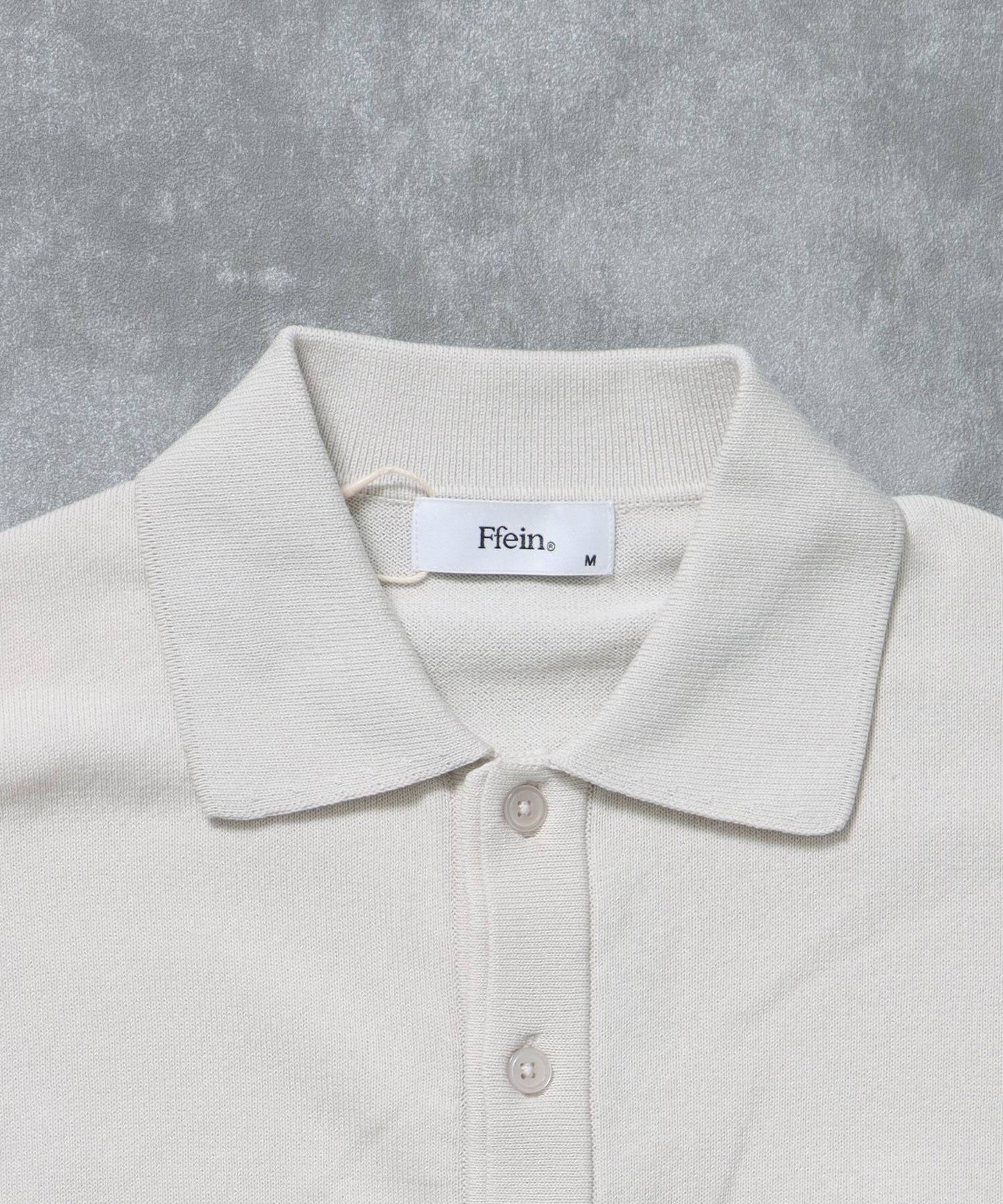 襟付きダブルリブニットカーディガン / ニット カーディガン ダブルリブ ボタン ピス ポケット ライトグレー