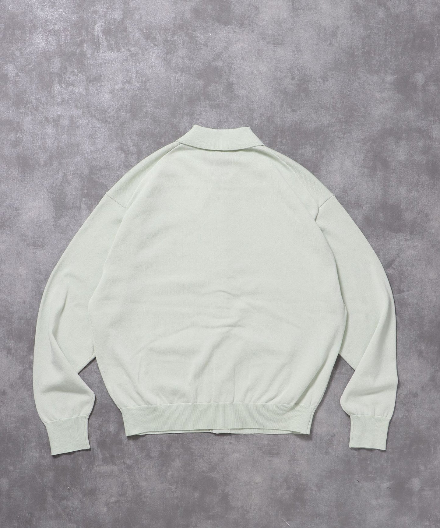 襟付きダブルリブニットカーディガン / ニット カーディガン ダブルリブ ボタン ピス ポケット ミント