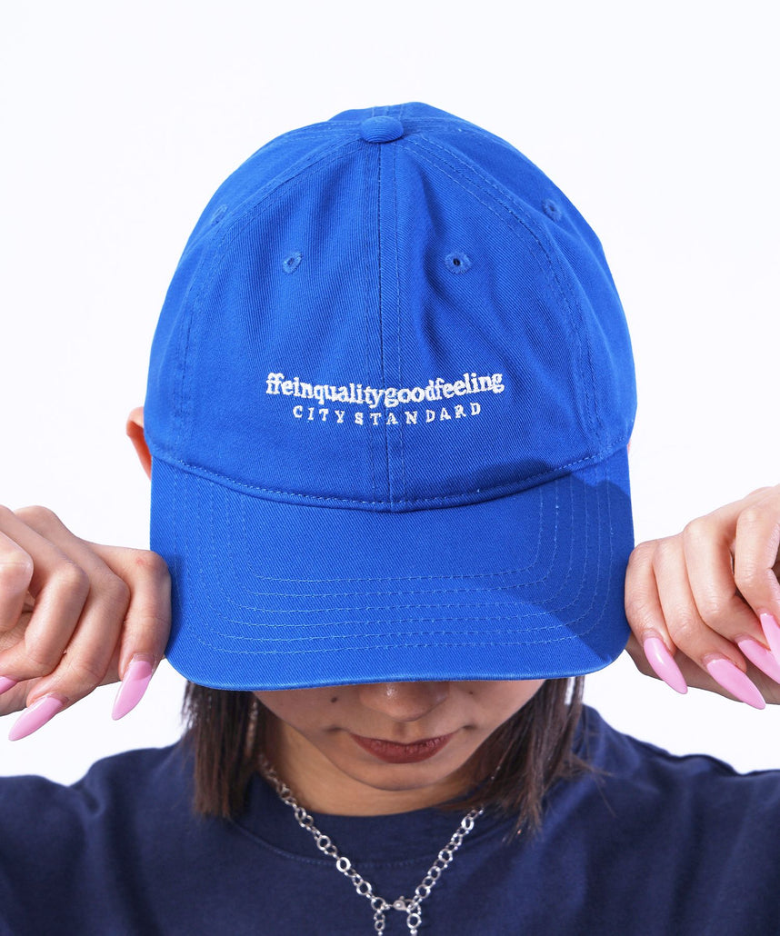【FFEIN(フェイン)】メッセージ刺繍キャップ / ユニセックス キャップ 帽子 雑貨 刺繍 ブルー
