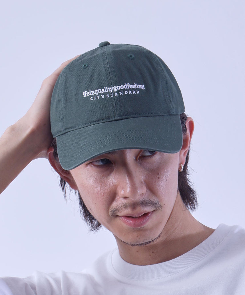 【FFEIN(フェイン)】メッセージ刺繍キャップ / ユニセックス キャップ 帽子 雑貨 刺繍 グリーン