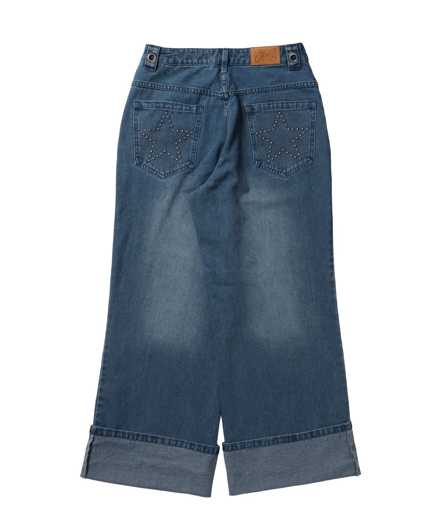 WEB限定 / ロールアップスタッズデニム / sqnz star roll-up denim