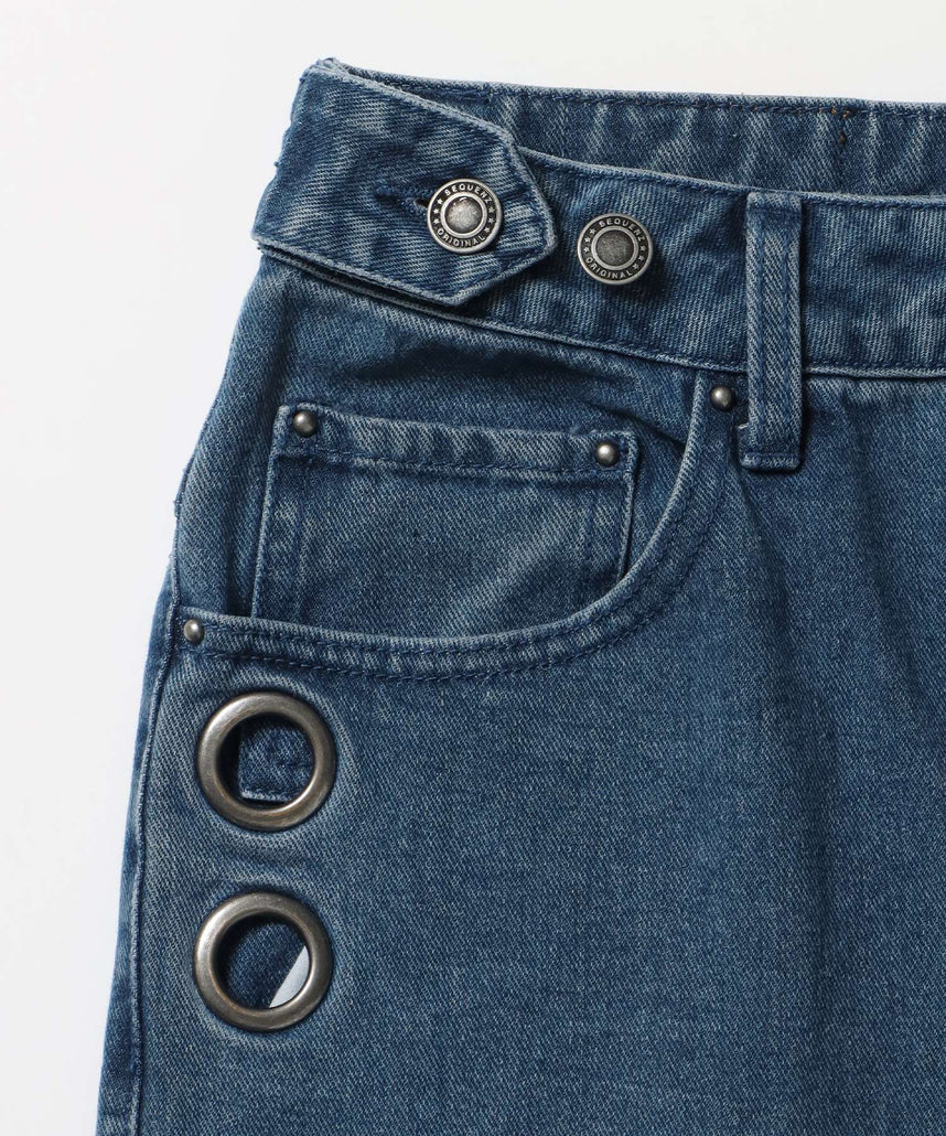 WEB限定 / ロールアップスタッズデニム / sqnz star roll-up denim