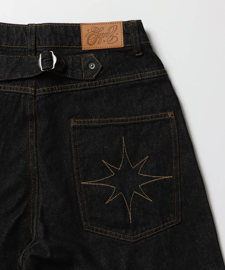 ※WEB限定 / タックワイドデニムパンツ / sqnz tucked denim pants ブラック