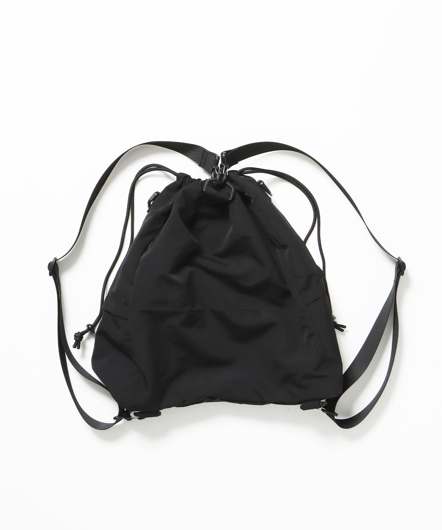 【sqnz（エスキュンズ）】sqnz 2way knapsack / ユニセックス ナップサック リュック 雑貨 バック 2WAY ドローコード ブラック