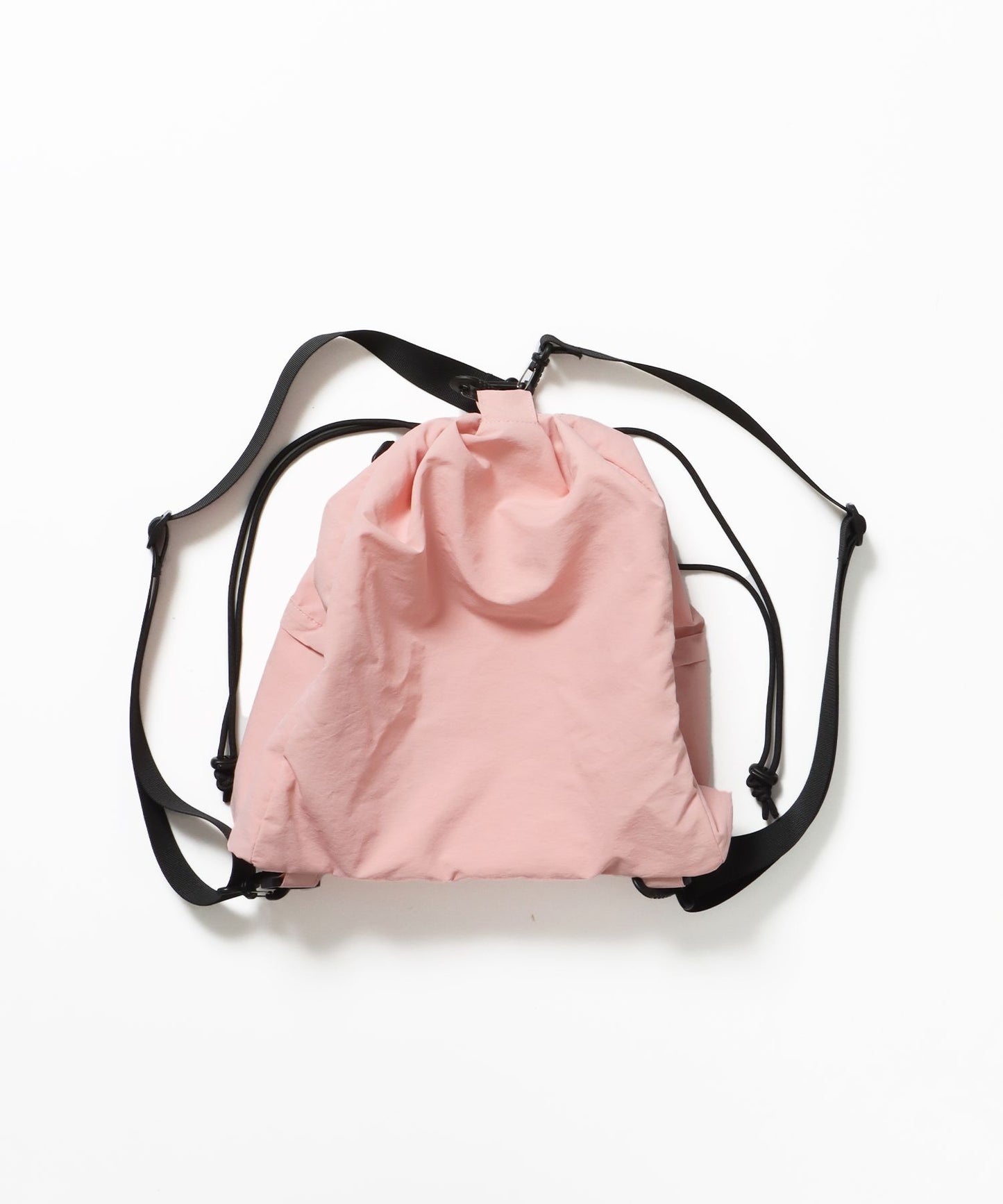 【sqnz（エスキュンズ）】sqnz 2way knapsack / ユニセックス ナップサック リュック 雑貨 バック 2WAY ドローコード ライトピンク