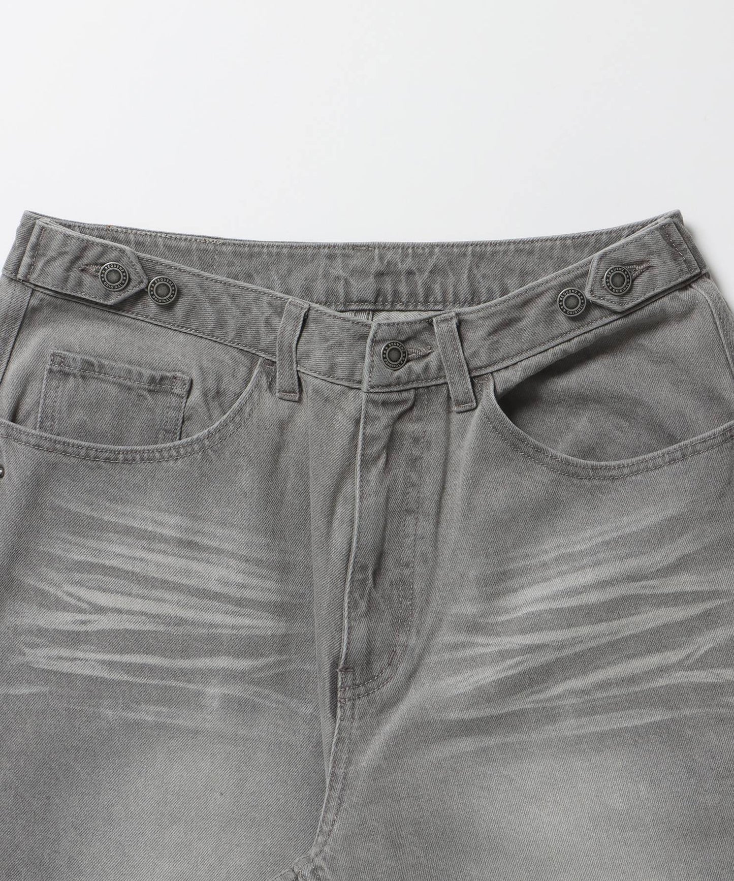 ※WEB限定 / スタッズデニムショートパンツ / sqnz washed denim shorts グレー