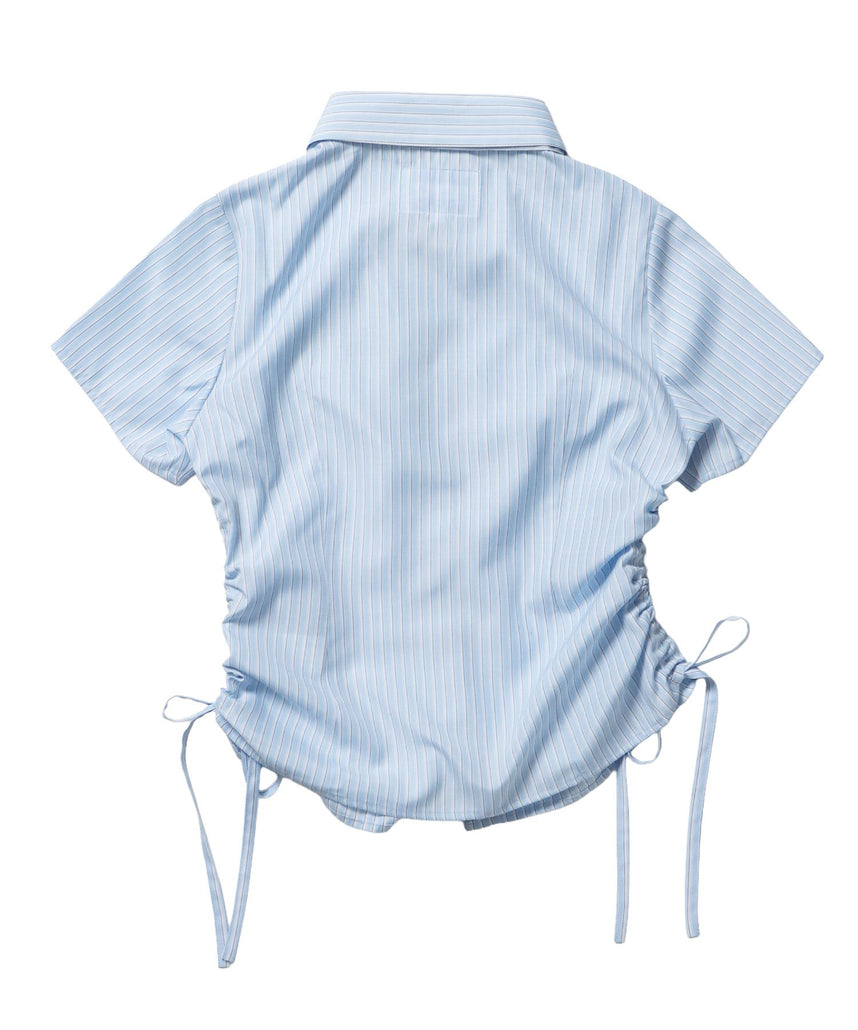 WEB限定 / レディースストライプ半袖シャツ / sqnz shearing stripe