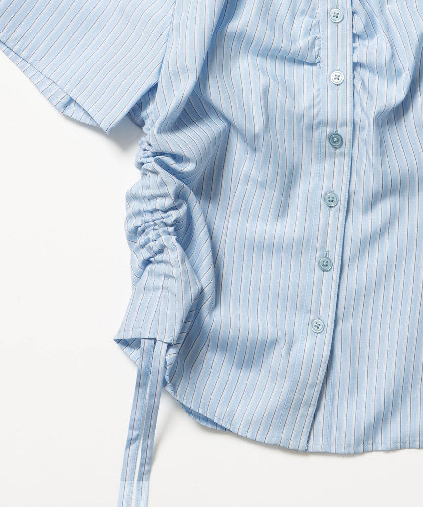 WEB限定 / レディースストライプ半袖シャツ / sqnz shearing stripe