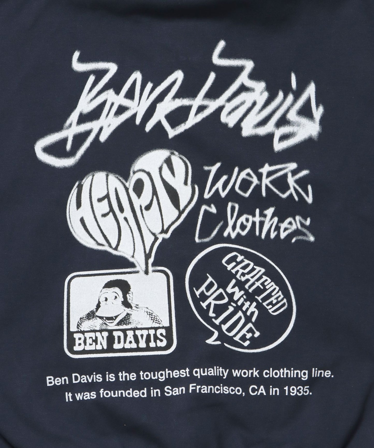 AGGING JERSEY ZIP HOODY / ヘビーウェイト 刺繍 スウェット ジップパーカー 刺繍 【短丈】 ネイビー